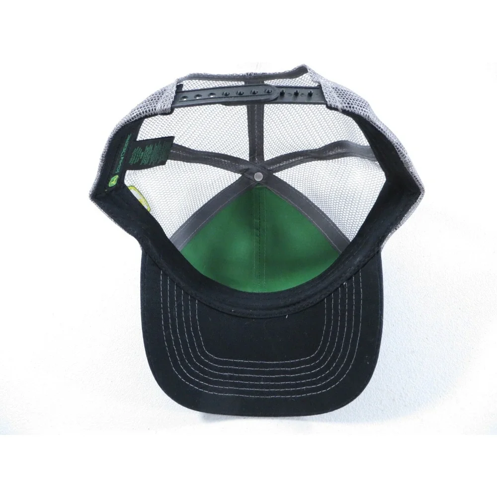 John Deere Greenline Service Corp Black Snapback Adjustable Trucker Hat Cap NWOT